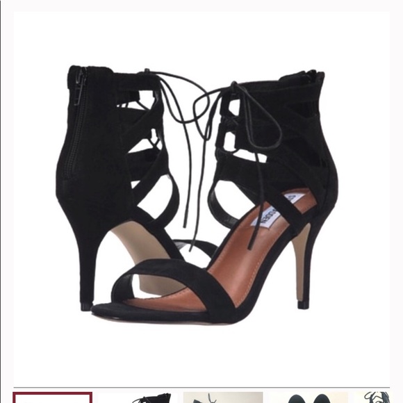 Steve Madden Frankii black suede lace up heel - Picture 2 of 4